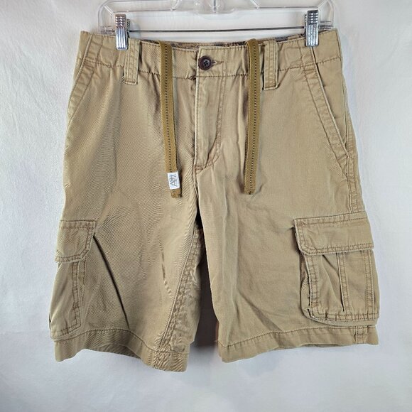 Aeropostale Cargo Shorts Mens 30 Khaki Casual Baggy Y2k Drawstring Utility Army - Picture 1 of 9